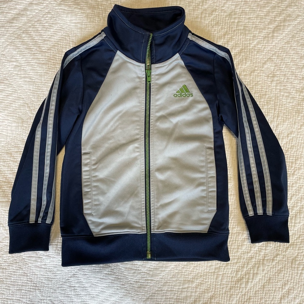 3/$12 Adidas Navy and Gray Track Jacket